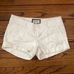 Abercrombie White Cuffed Shorts